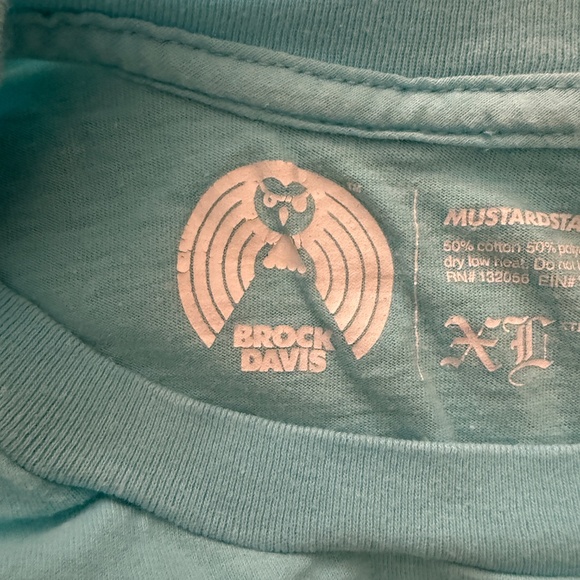 Brock Davis “Mustardstache” Graphic Tee Aqua Relaxed - Picture 4 of 5